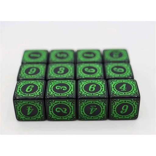[FOM_2206] Foam Brain - Magic Burst D6 Set - Green - 12 piece D6's