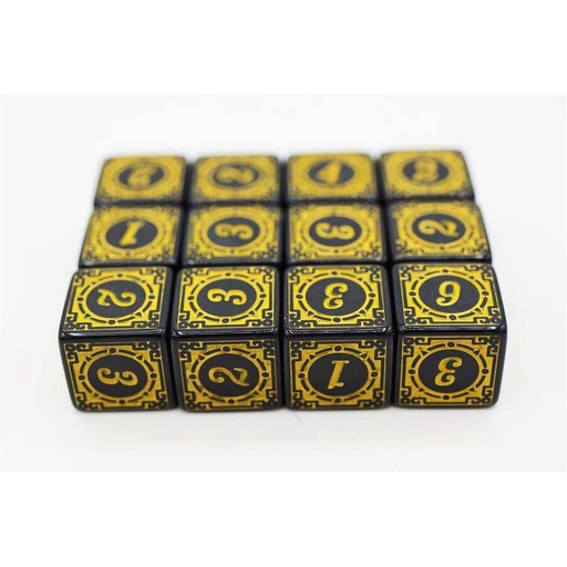 [FOM_2208] Foam Brain - Magic Burst D6 Set - Yellow - 12 piece D6's