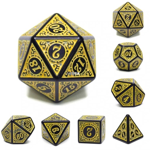 [FOM_2233] Foam Brain - Magic Flame  - Yellow RPG Dice Set