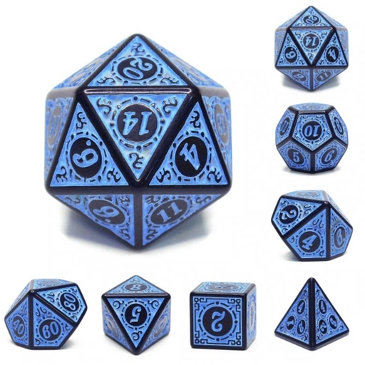 [FOM_2235] Foam Brain - Magic Flame - Blue RPG Dice Set