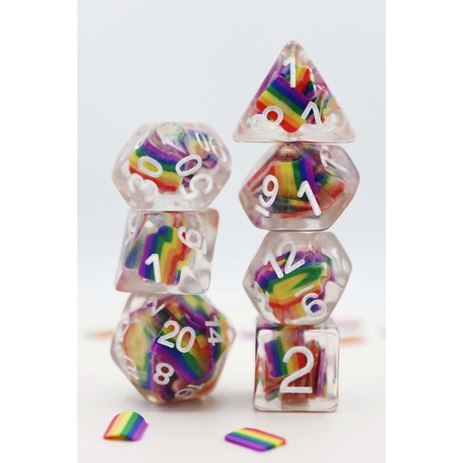 [FOM_2285] Foam Brain - Rainbow Flag RPG Dice Set