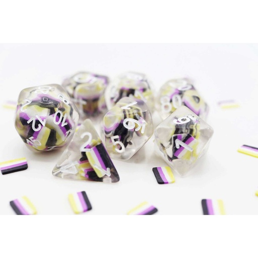 [FOM_2287] Foam Brain - Nonbinary Flag RPG Dice Set