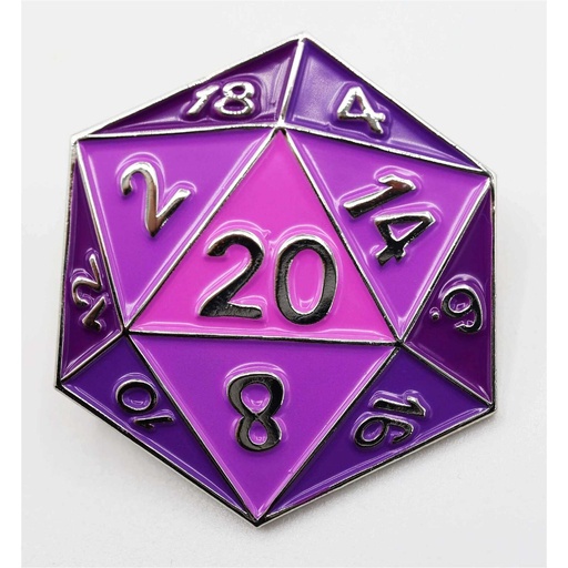 [FOM_3069] Foam Brain - Purple D20 Enamel Pin