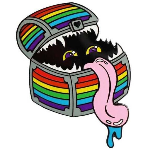 [FOM_3116] Foam Brain - Monster Index Enamel Pin: Mimic: Rainbow