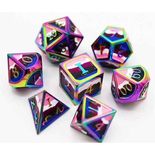 [FOM_4030] Foam Brain - Gender Fluid Pride Flag - RPG Metal Dice Set