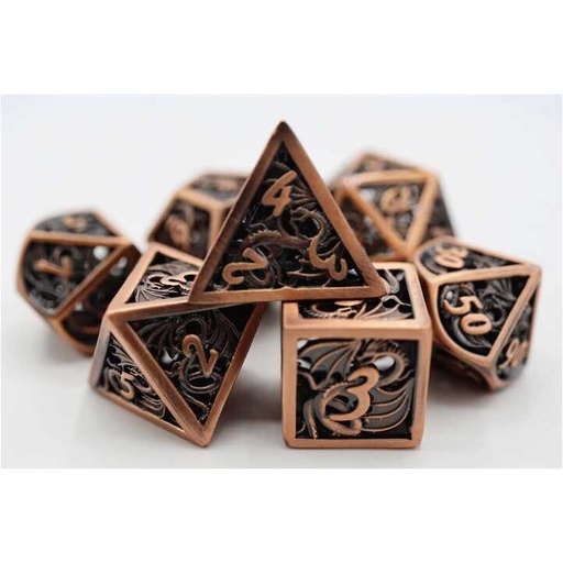 [FOM_4186] Foam Brain - Copper Dragon Hollow RPG Metal Dice Set
