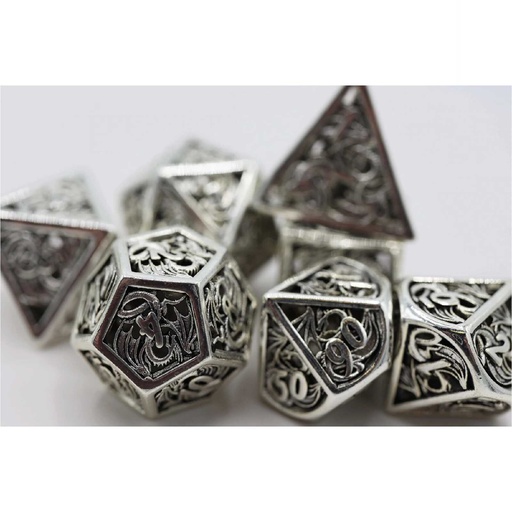 [FOM_4188] Foam Brain - Mithril Dragon Hollow RPG Metal Dice Set