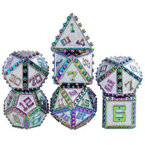 [FOM_4397] Foam Brain - Enchanted Brigandine Armor RPG Metal Dice Set