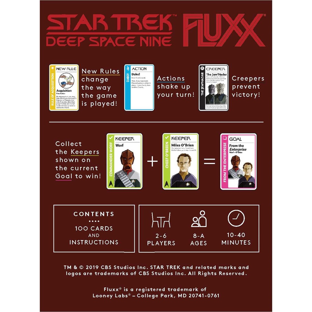 Fluxx - Star Trek DS9 Fluxx Cover Rear