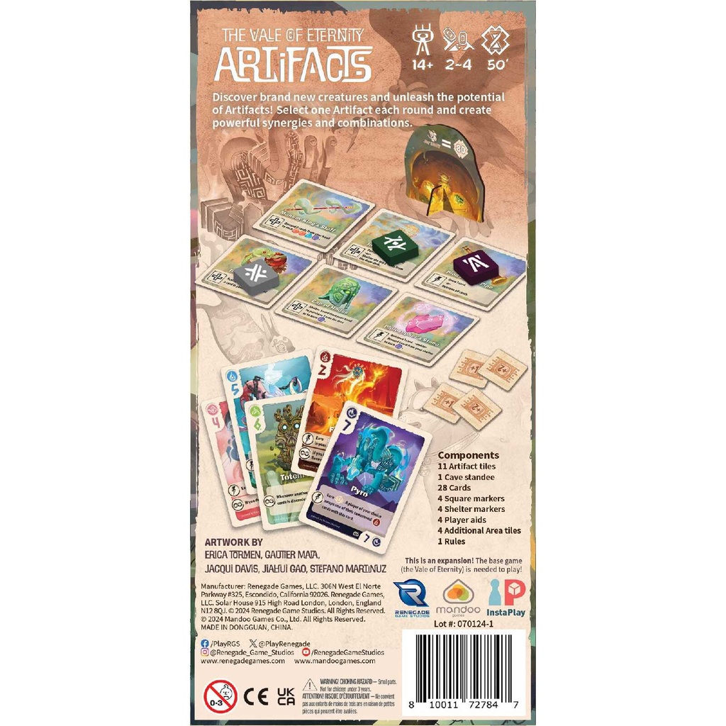 The Vale of Eternity: Artifacts Expansion Cover Rear