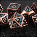 Forged - Dragon Envy Set of 7 Metal Dice Close up