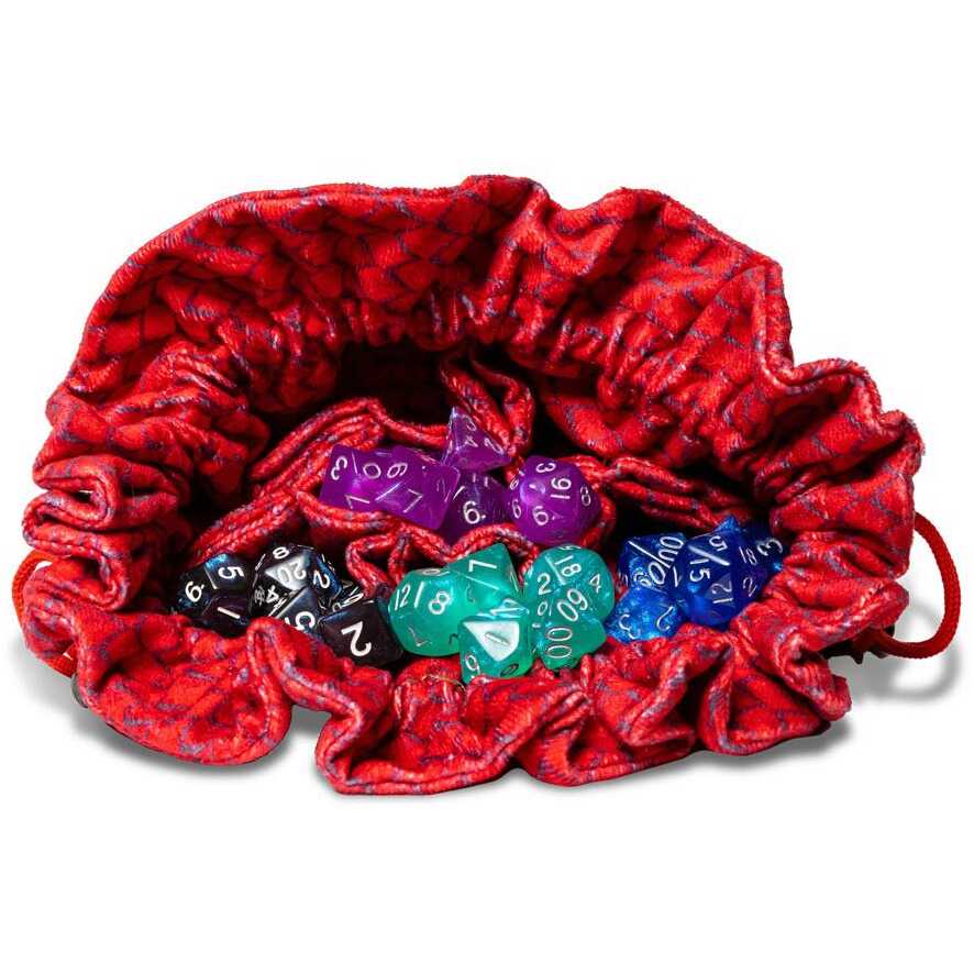 Dice Bag with Pockets: Dragon Storm Red Dragon Scales Component