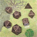 Forged - Dwarven Greed Metal RPG Dice Set Setup In Play