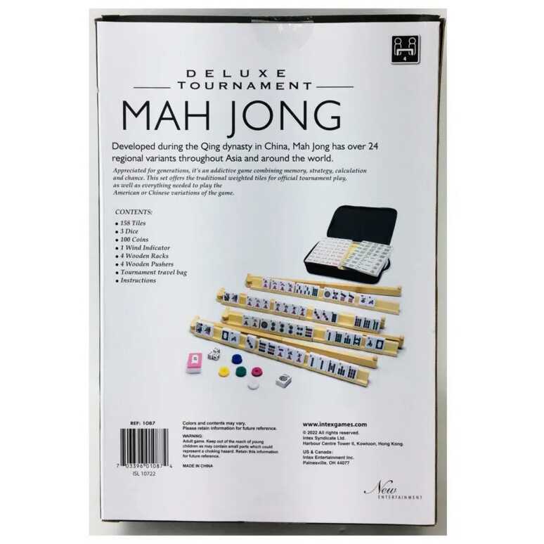 Tournament Deluxe Mah Jong Cover Rear