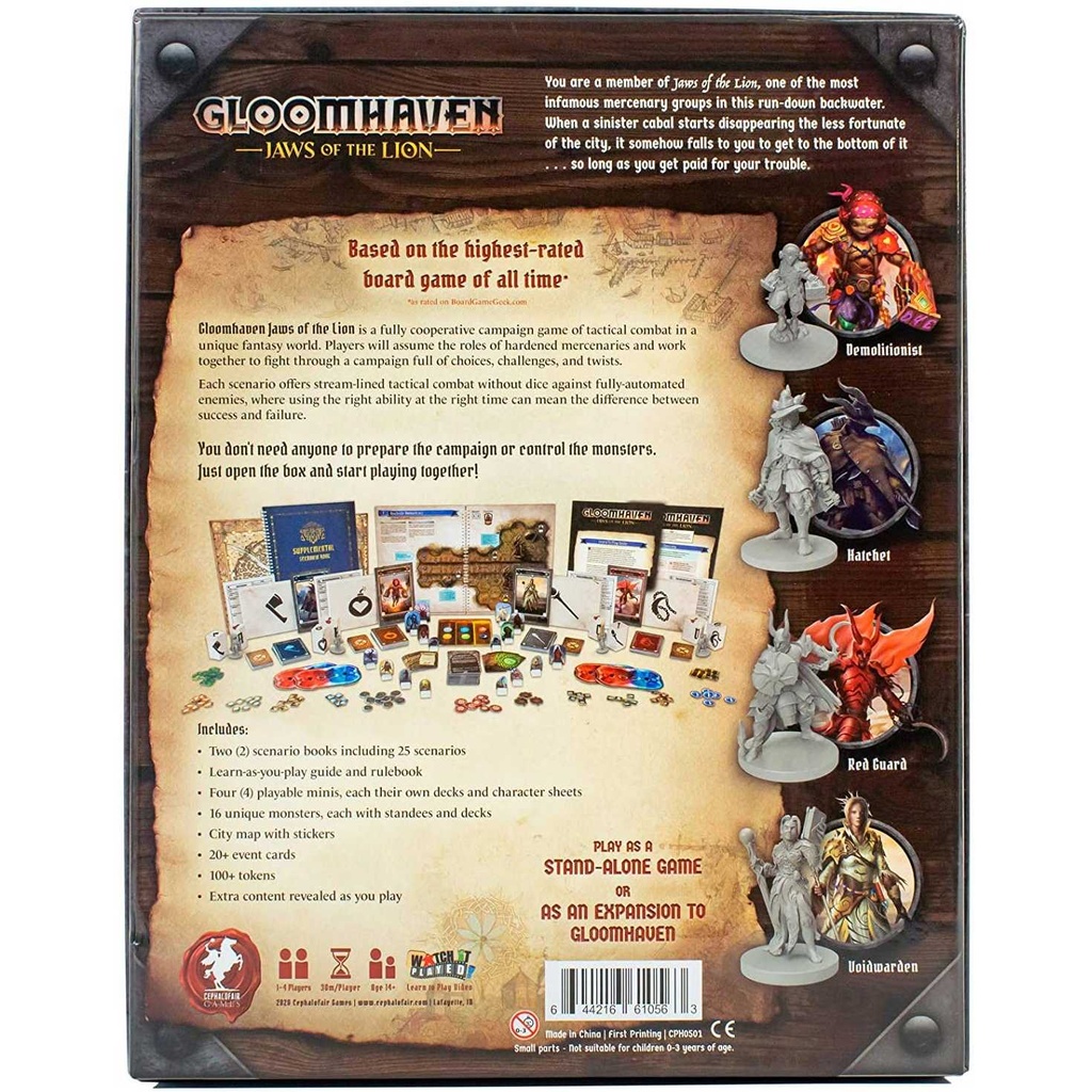 Gloomhaven: Jaws of the Lion Cover Rear