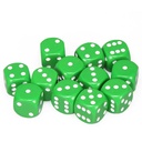 Chessex 16mm 12d6 Opaque: Green/White Components