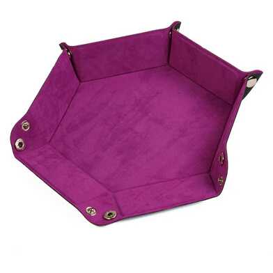 Foam Brain - Leatherette & Velvet Dice Tray (Magenta Hex)