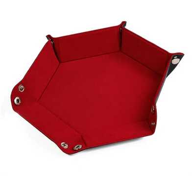 Foam Brain - Leatherette & Velvet Dice Tray (Red Hex)