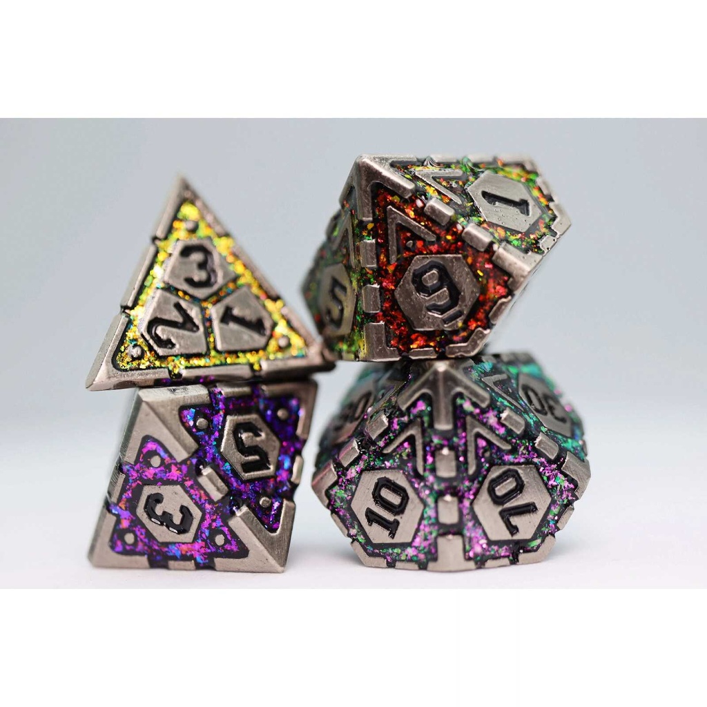 Foam Brain - Ornate Rainbow Frame RPG Metal Dice Set