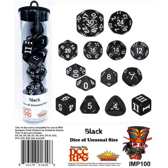 Dungeon Crawl Classics DCC Dice: Black