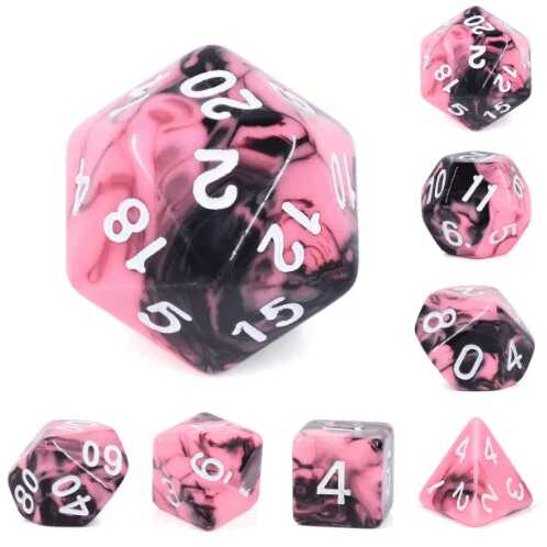 Foam Brain - Watermelon Cream RPG Dice Set