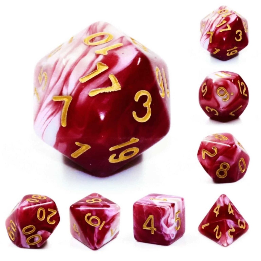 Foam Brain - Cherry Cream RPG Dice Set