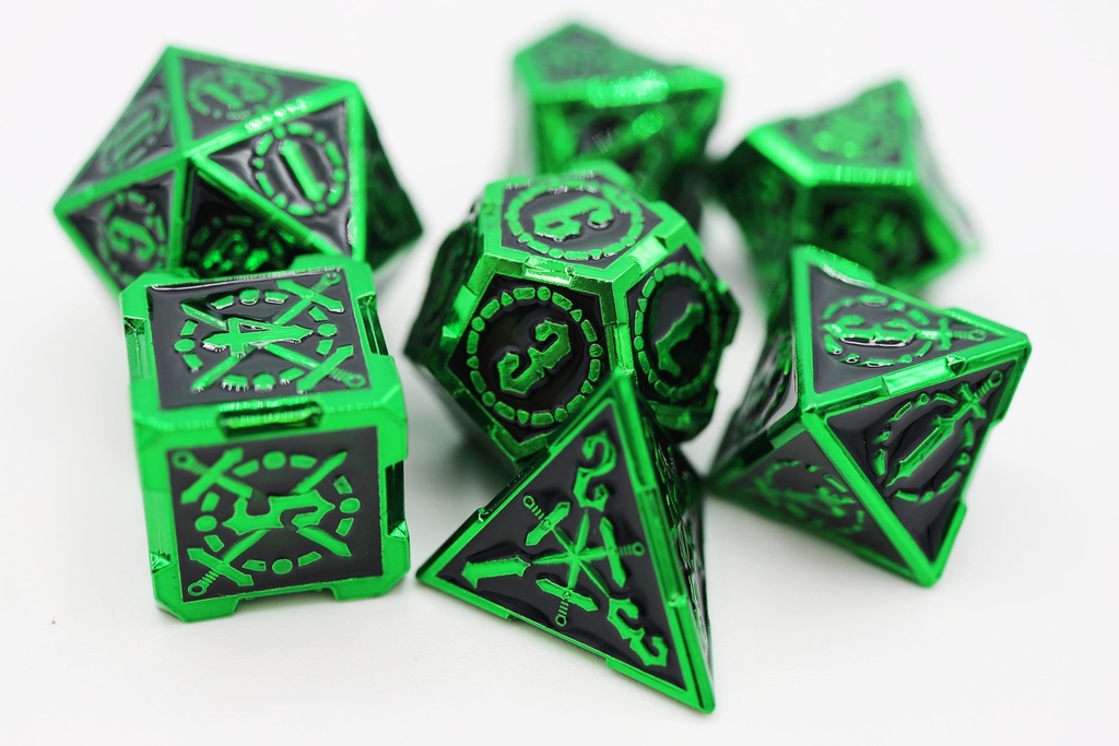 Foam Brain - Crossed Swords: Sword of Darkness - Metal RPG Dice Set