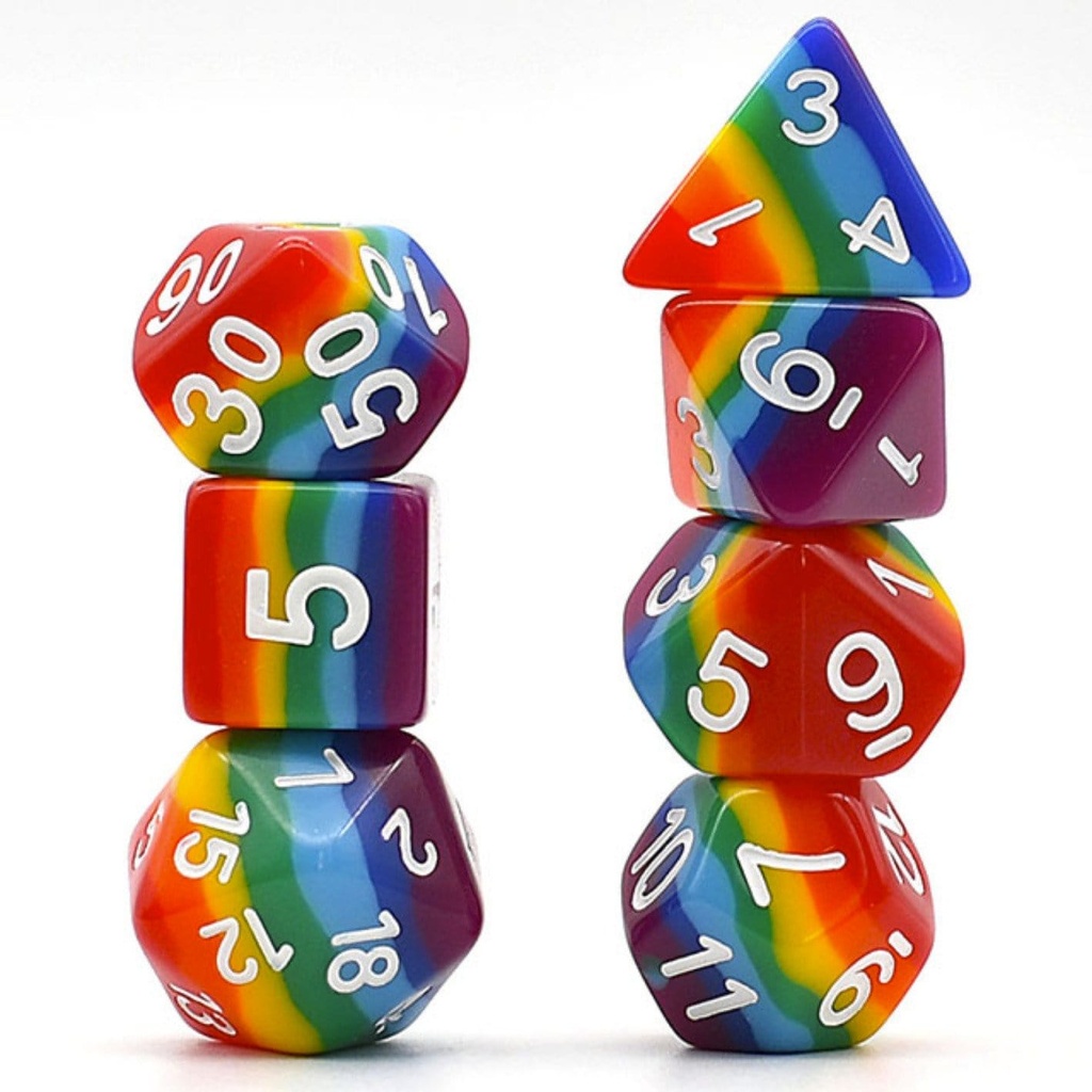 Foam Brain - Opaque Rainbow Layer RPG Dice Set