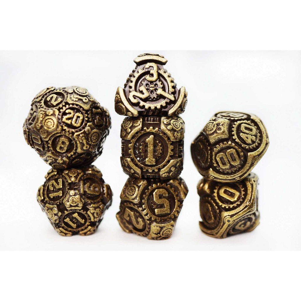 Foam Brain - Airship Gears: Brazen Bulkhead - Metal RPG Dice Set