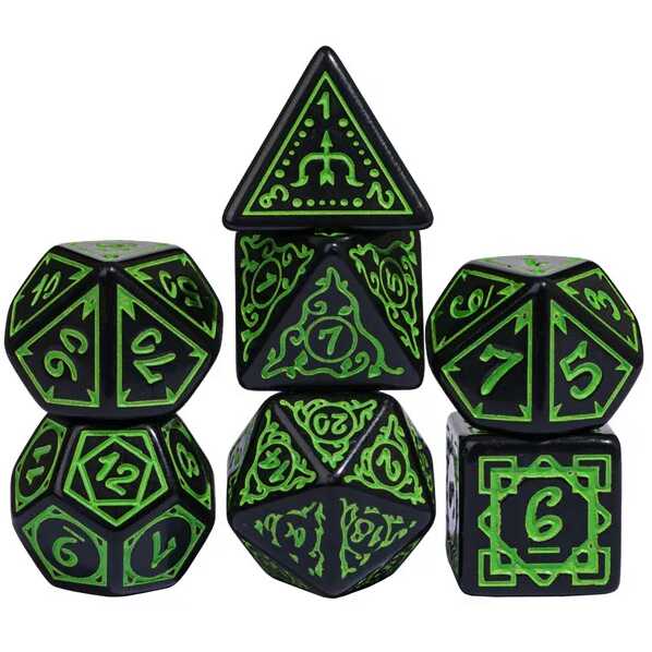 Foam Brain - Cryptic Knots: Verdant RPG Dice Set