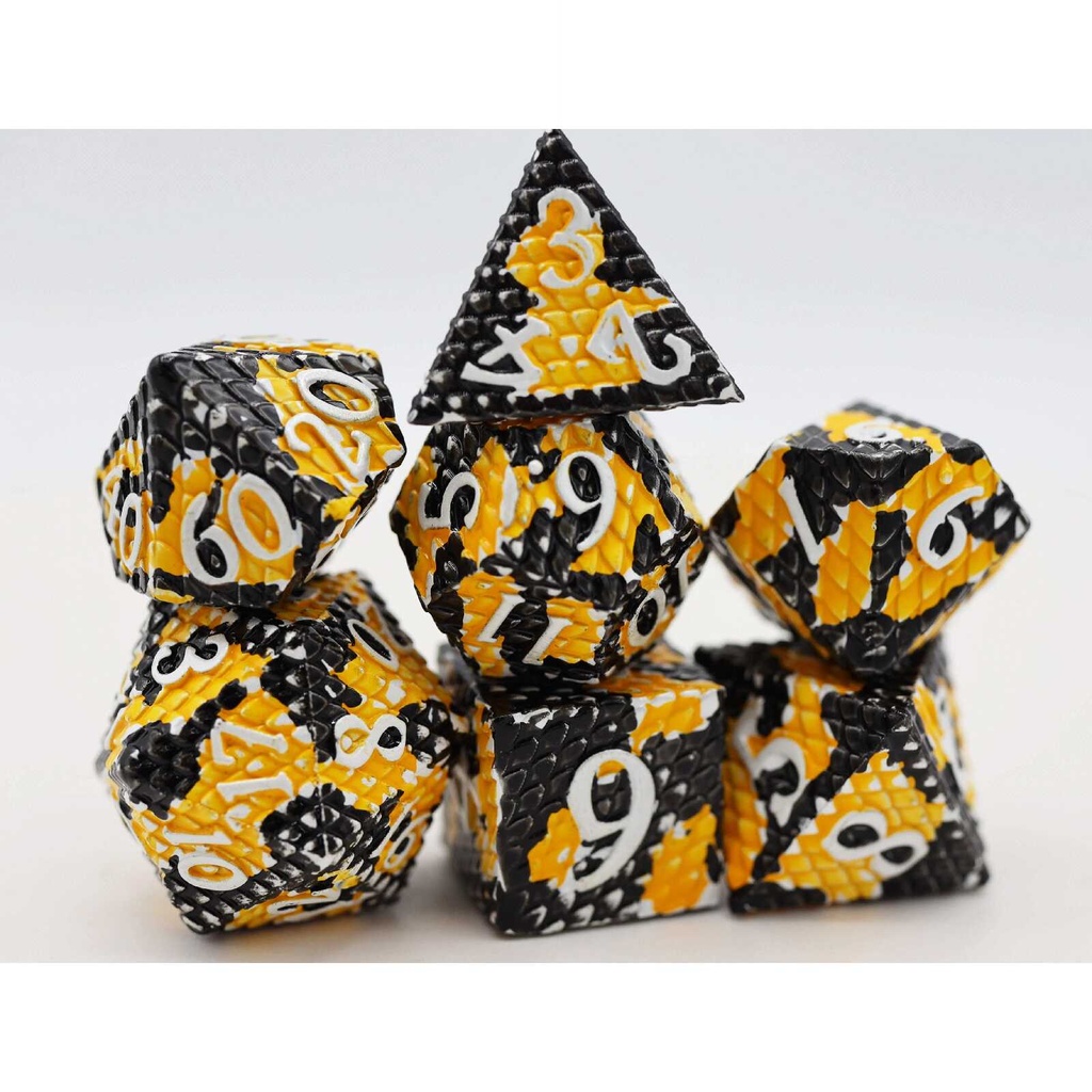 Foam Brain - Dragon Scale: Bumblebee - Metal RPG Dice Set