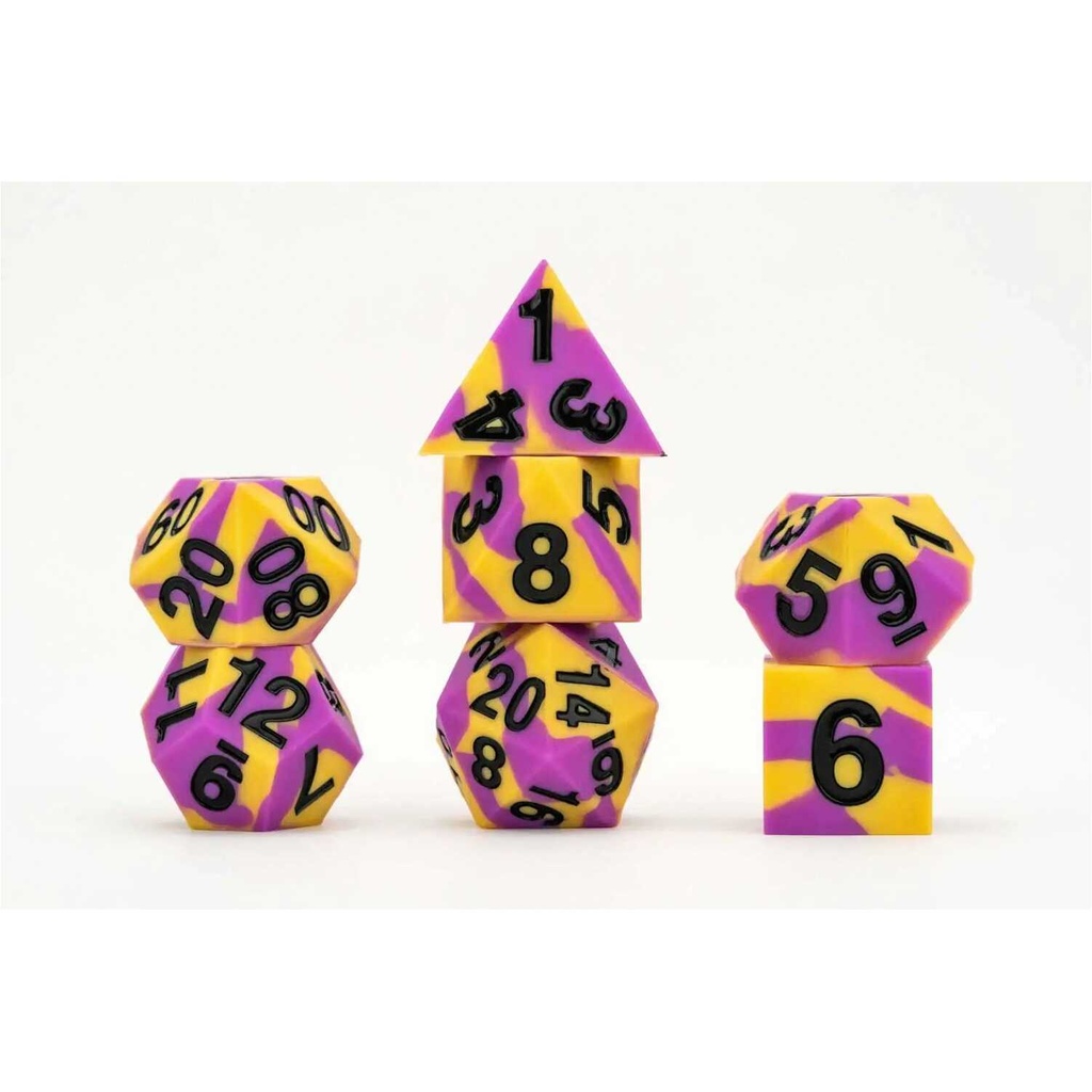 16mm Sharp Edge Silicone Rubber Poly Dice Set: Pride: Intersex