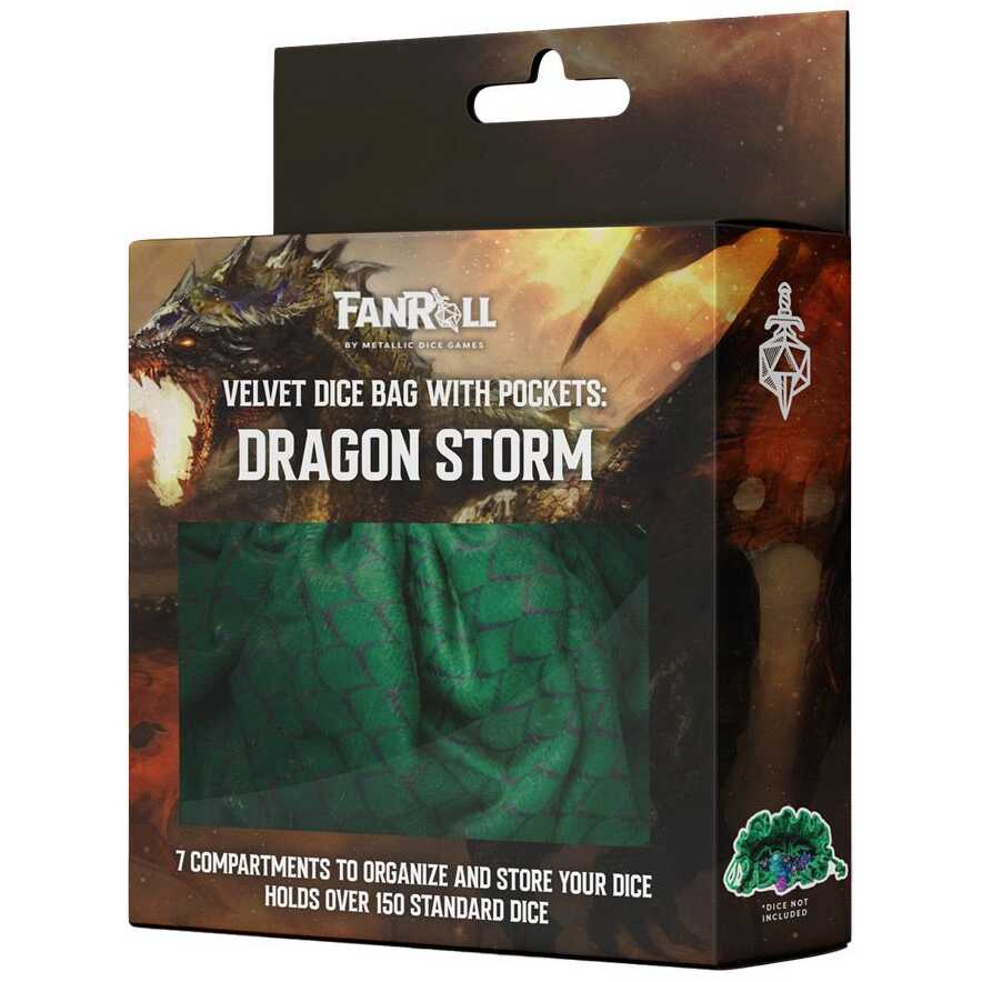 Dice Bag with Pockets: Dragon Storm Green Dragon Scales