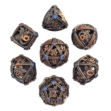 Forged - Dragon's Jewel Copper Hollow Metal RPG Dice Set