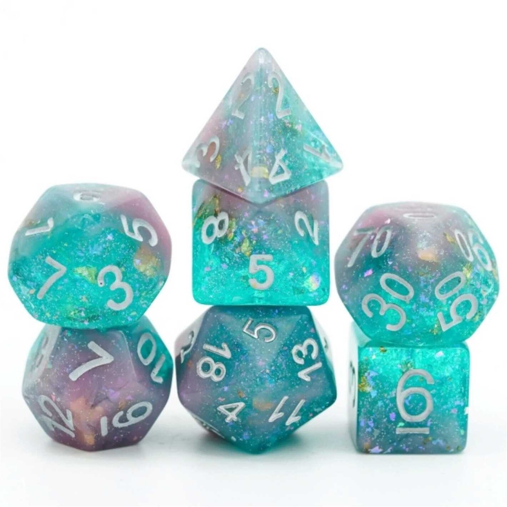 Foam Brain - Pink & Green Seabed Treasure Dice Set