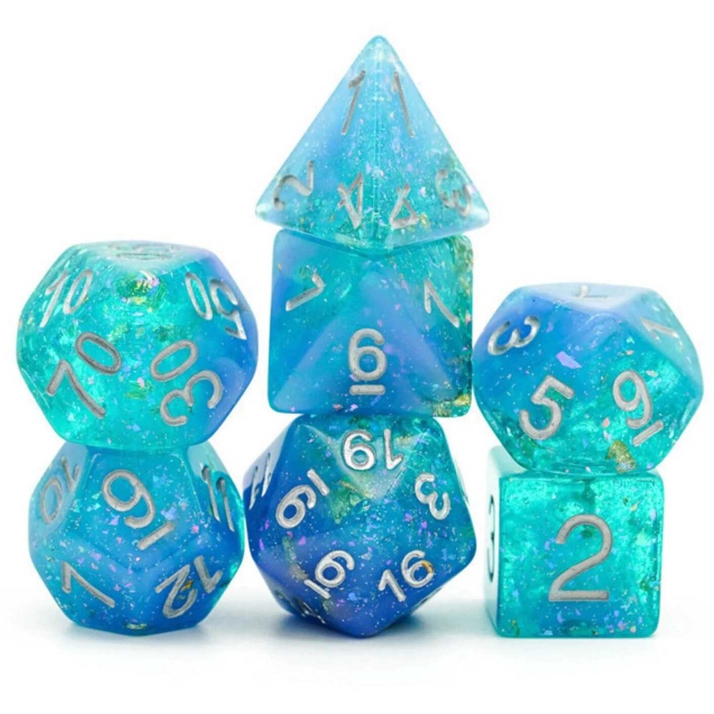 Foam Brain - Blue & Green Seabed Treasure RPG Dice Set