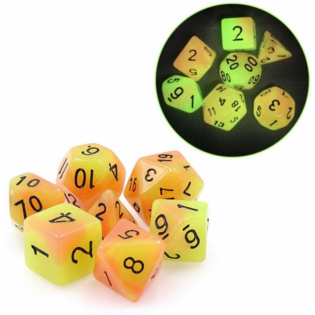 Foam Brain - Glow in the Dark Fireball RPG Dice Set