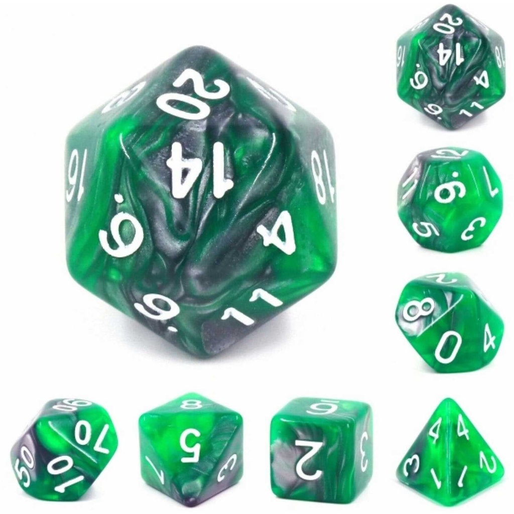 Foam Brain - Emerald Ore RPG Dice Set