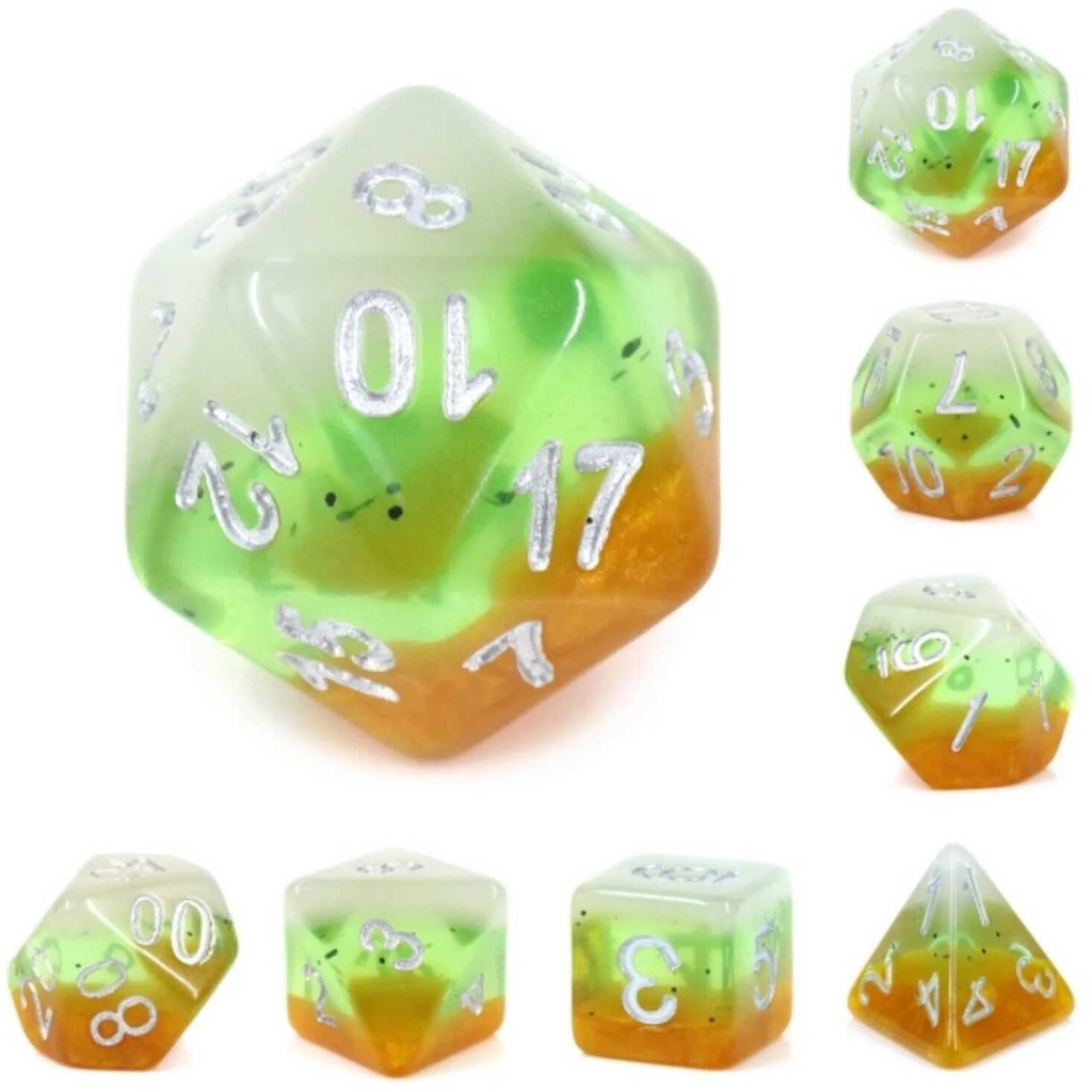 Foam Brain - Kiwi Fruit RPG Dice Set