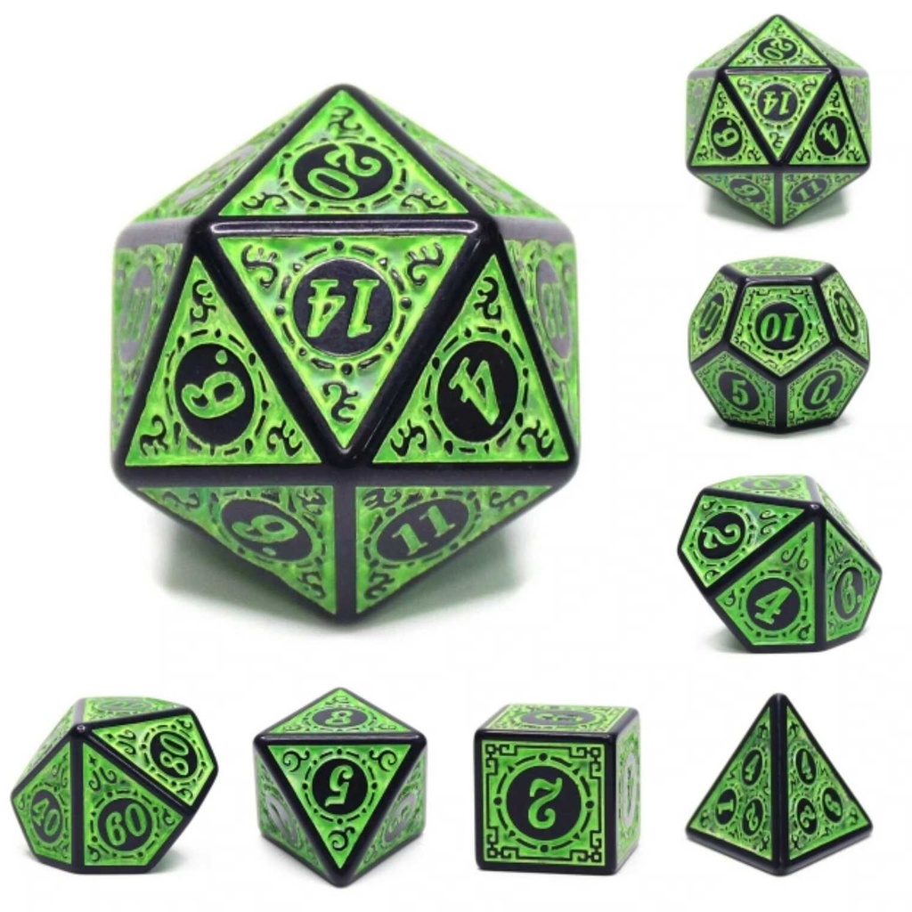 Foam Brain - Magic Flame - Green RPG Dice Set