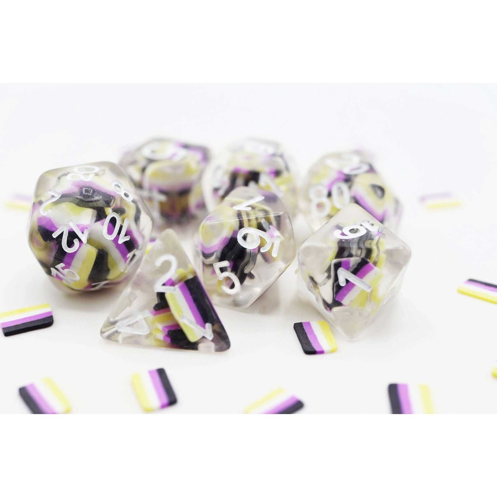 Foam Brain - Nonbinary Flag RPG Dice Set