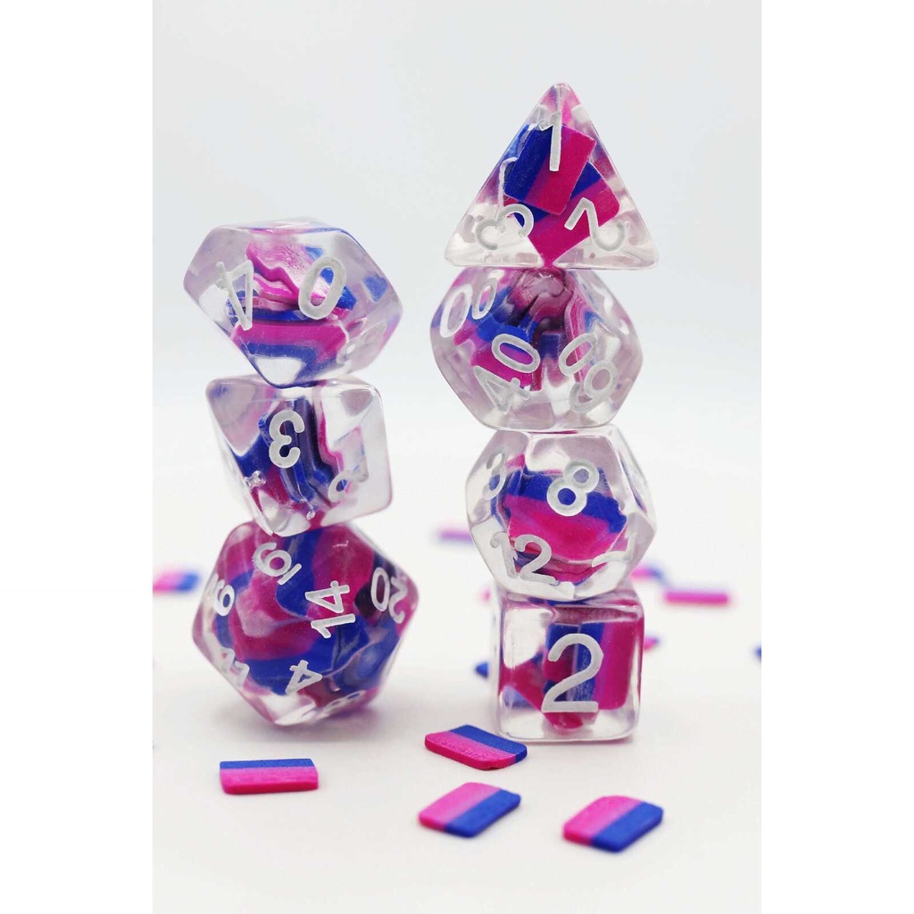 Foam Brain - Bisexual Flag RPG Dice Set