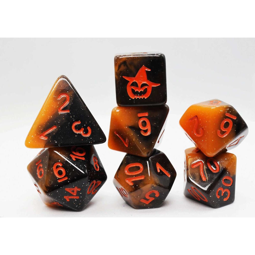 Foam Brain - Halloween Pumpkin RPG Dice Set