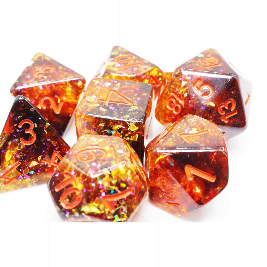 Foam Brain - Pumpkin Light RPG Dice Set