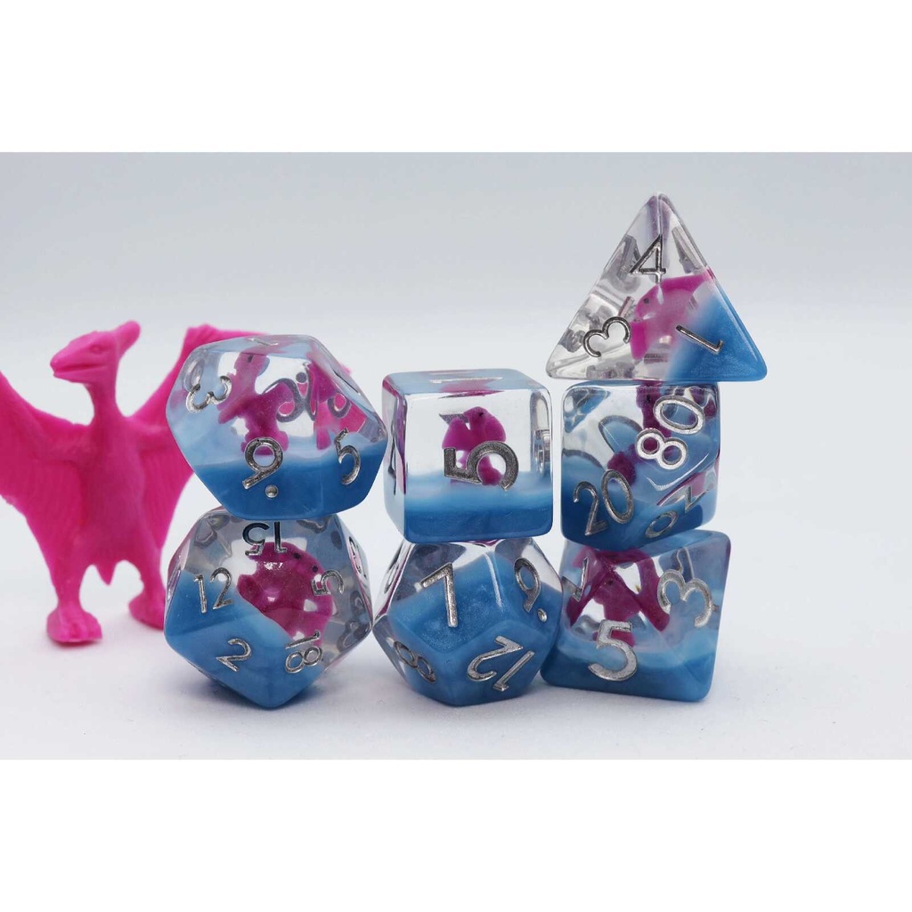 Foam Brain - Pink Pterodactyl RPG Dice Set