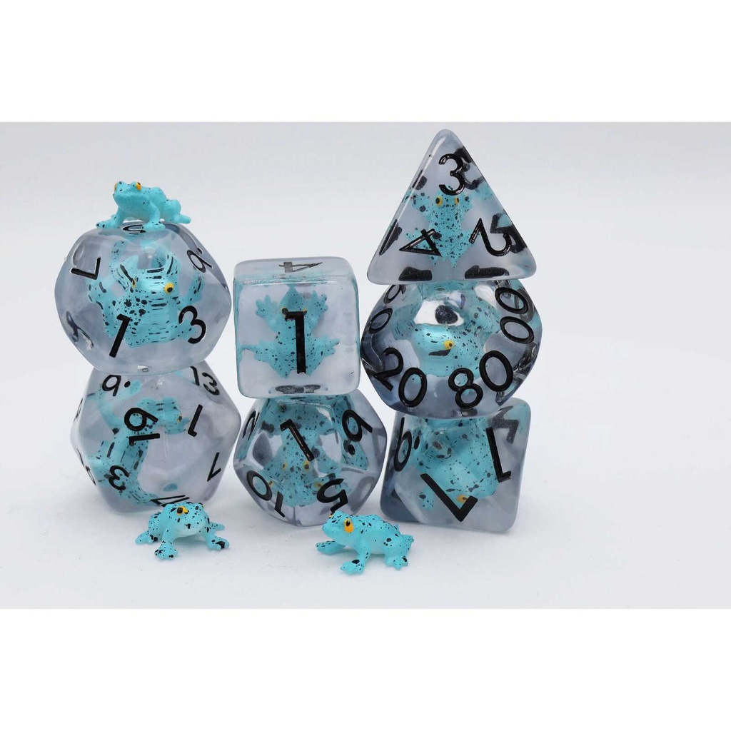 Foam Brain - Blue Poison Frog RPG Dice Set