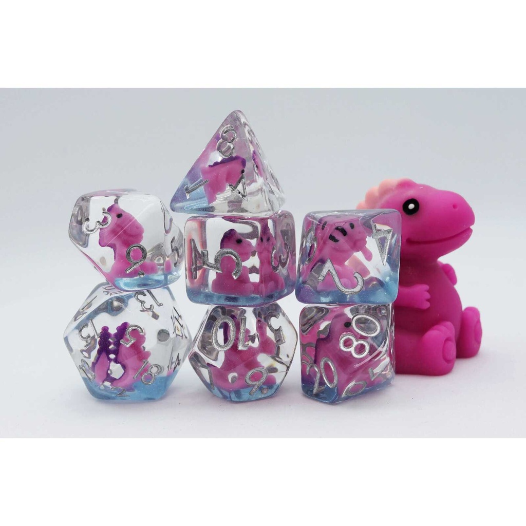 Foam Brain - Pink T-Rex RPG Dice Set