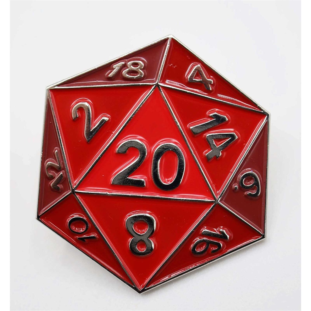 Foam Brain - Red D20 Enamel Pin