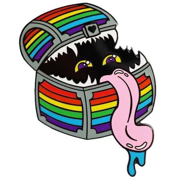 Foam Brain - Monster Index Enamel Pin: Mimic: Rainbow