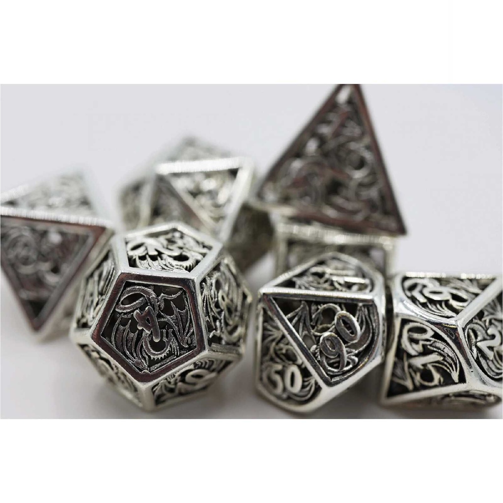 Foam Brain - Mithril Dragon Hollow RPG Metal Dice Set